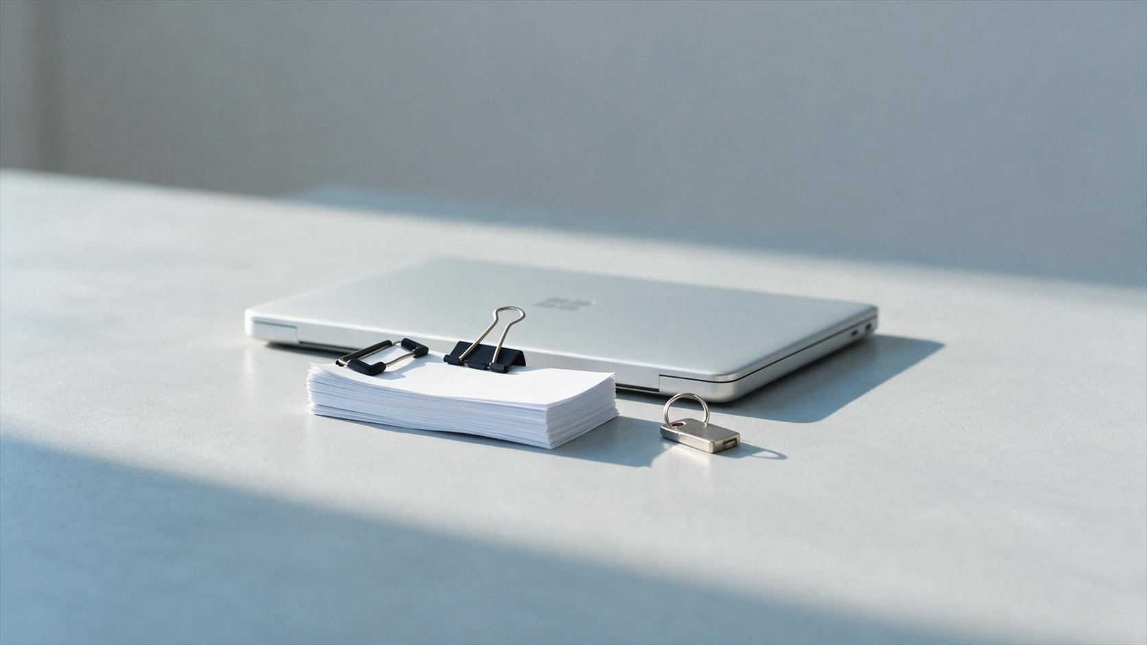 Laptop, security key and sponsor licence documents representing Sponsor Management System access